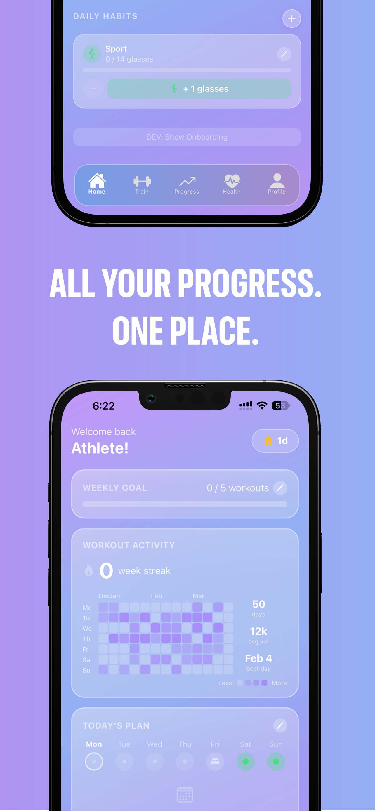All your progress in one place